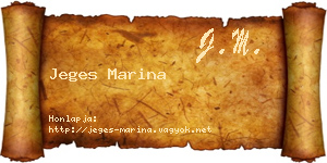 Jeges Marina névjegykártya